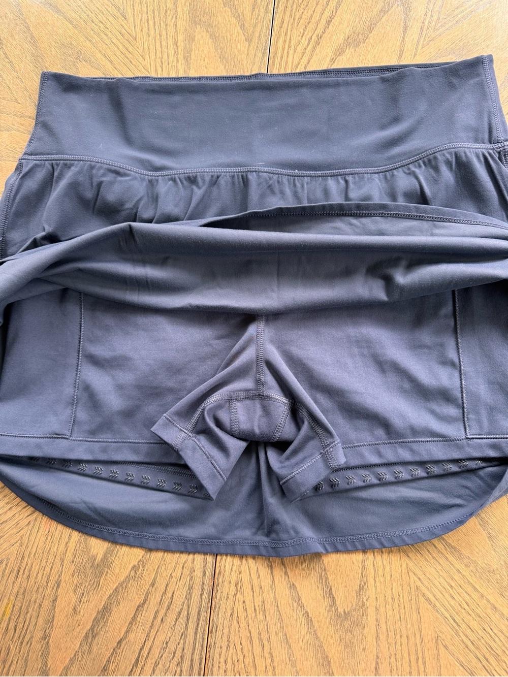 Women's Everyday Soft Mid-Rise Skort 14.5" - All In Motion Dusty Navy Blue Color - Picture 8 of 8